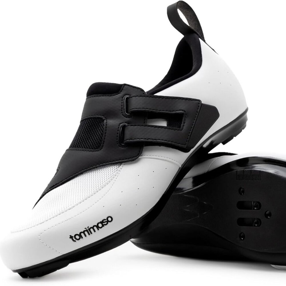 Tommaso Veloce II Cycling Shoes White Black EU 45 Road Bike Shoes Clip-In Unisex